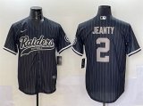 Cheap Mens Las Vegas Raiders #2 Ashton Jeanty Black Cool Base Stitched Baseball Jersey