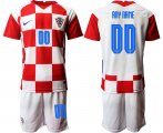 Wholesale Cheap Men 2020-2021 European Cup Croatia home red customized Nike Soccer Jersey