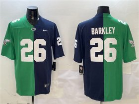 Cheap Men\'s Philadelphia Eagles #26 Saquon Barkley Green & Navy Split Vapor Untouchable Limited Football Stitched Jersey