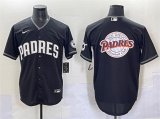 Cheap Men's San Diego Padres Team Big Logo Black Stitched Baseball Jersey