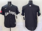 Cheap Men's Los Angeles Dodgers Blank Black Mexico 2025 LA Gothic Style With Fernando Patch Vapor Premier Limited Stitched Baseball Jersey
