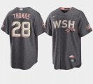 Wholesale Cheap Men's Washington Nationals #28 Lane Thomas 2022 Grey City Connect Cherry Blossom Cool Base Stitched Jersey