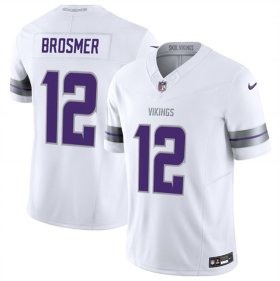 Men\'s Minnesota Vikings #12 Max Brosmer White 2025 F.U.S.E. Winter Warrior Limited Football Stitched Jersey Cheap Wholesale