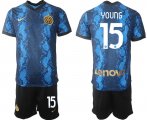 Wholesale Cheap Men 2021-2022 Club Inter Milan home blue 15 Nike Soccer Jersey