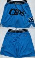Cheap Men's Los Angeles Clippers Blue Shorts (Run Small)