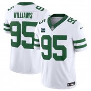 Cheap Men's New York Jets #95 Quinnen Williams White 2024 F.U.S.E. With 2-Star C Patch Vapor Limited Throwback Stitched Football Jersey