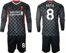 Wholesale Cheap Men 2021 Liverpool away long sleeves 8 soccer jerseys