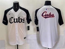 Cheap Men\'s Chicago Cubs Team Big Logo White Black \'Gothic North Side Edition\' Vapor Premier Limited Stitched Baseball Jersey