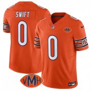 Men's Chicago Bears #0 D'Andre Swift Orange 2025 F.U.S.E. With VMH Patch Vapor Untouchable Limited Football Stitched Jersey Cheap Wholesale