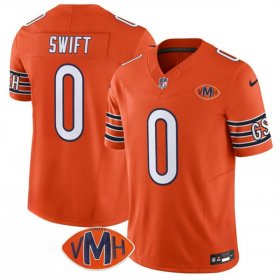 Men\'s Chicago Bears #0 D\'Andre Swift Orange 2025 F.U.S.E. With VMH Patch Vapor Untouchable Limited Football Stitched Jersey Cheap Wholesale