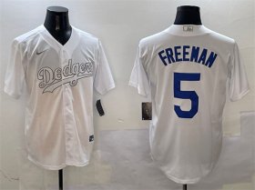 Men\'s Los Angeles Dodgers #5 Freddie Freeman White Fashion Cool Base Stitched Baseball Jersey Cheap