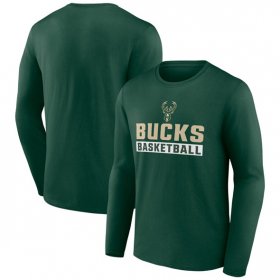 Men\'s Milwaukee Bucks Green Let\'s Go Long Sleeve T-Shirt