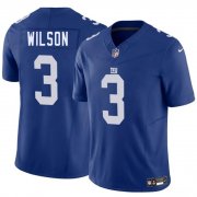 Cheap Men's New York Giants #3 Russell Wilson Blue 2025 F.U.S.E. Vapor Untouchable Limited Football Stitched Jersey