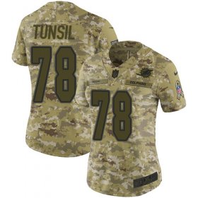 Wholesale Cheap Nike Dolphins #78 Laremy Tunsil Camo Women\'s Stitched NFL Limited 2018 Salute to Service Jersey