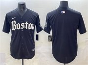 Men's Boston Red Sox Blank Black Gothic Vapor Limited Stitched Baseball Jersey Cheap