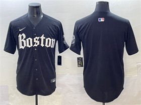 Men\'s Boston Red Sox Blank Black Gothic Vapor Limited Stitched Baseball Jersey Cheap
