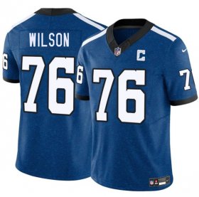 Men\'s Indianapolis Colts #76 Jack Wilson Blue 2025 F.U.S.E. Throwback Vapor Limited Football Stitched Jersey Cheap
