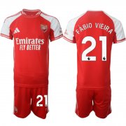Men's Arsenal F.C #21 Fabio Vieira Red 2025 Home Soccer Jersey Suit Cheap
