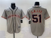 Cheap Men's San Francisco Giants #51 Jung Hoo Lee Gray Cool Base Stitched Baseball Jersey