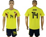 Wholesale Cheap Colombia #14 Uribe Home Soccer Country Jersey