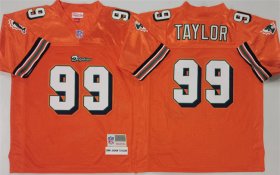 Men\'s Miami Dolphins #99 Jason Taylor Orange Throwback Stitched Football Jersey