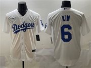 Men's Los Angeles Dodgers #6 Hyeseong Kim White Cool Base Stitched Baseball Jersey Cheap