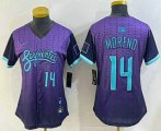 Cheap Women's Arizona Diamondbacks #14 Gabriel Moreno Number Purple 2025 City Connect Limited Jersey