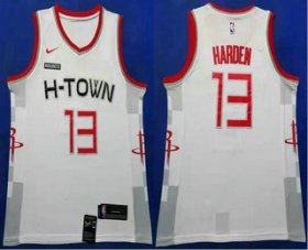Wholesale Cheap Men\'s Houston Rockets #13 James Harden White 2020 Nike City Edition Swingman Jersey With The Sponsor Logo