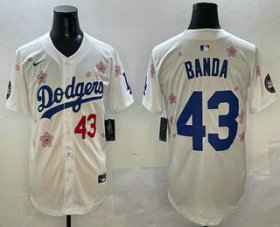 Cheap Men\'s Los Angeles Dodgers #43 Anthony Banda White 2025 Tokyo Series Limited Jersey