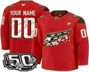 Cheap Men's Washington Capitals Customized Red 50th Anniversary Authentic Jersey