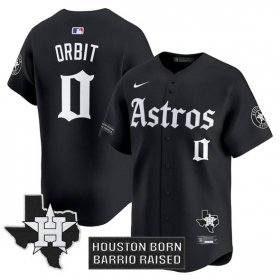 Men\'s Houston Astros #0 Orbit Black \'Gothic Edition\' Vapor Limited Stitched Baseball Jersey Cheap