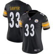Cheap Women's Pittsburgh Steelers #33 Jack Sawyer Black 2025 Draft Vapor Untouchable Limited Football Stitched Jersey(Run Small)