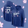 Cheap Men's Los Angeles Dodgers #17 Shohei Ohtani Royal 2025 Tokyo Series Pullover Hoodie