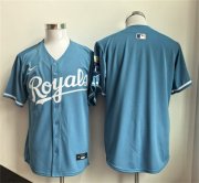 Men's Kansas City Royals Blank Light Blue Limited Stitched Baseball Jersey Cheap Wholesale