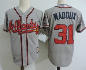 Wholesale Cheap Men\'s Atlanta Braves #31 greg maddux gray jersey