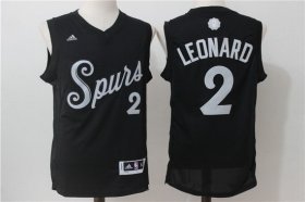 Wholesale Cheap Men\'s San Antonio Spurs #2 Kawhi Leonard adidas Black 2016 Christmas Day Stitched NBA Swingman Jersey