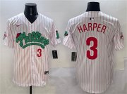 Cheap Mens Philadelphia Phillies #3 Bryce Harper White Phanatic Limited Stitched Jersey