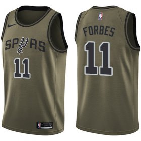 Wholesale Cheap Men\'s Nike San Antonio Spurs #11 Bryn Forbes Green Basketball Swingman Salute to Service Jersey