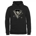 Wholesale Cheap Men's Pittsburgh Penguins Black Rink Warrior Pullover Hoodie