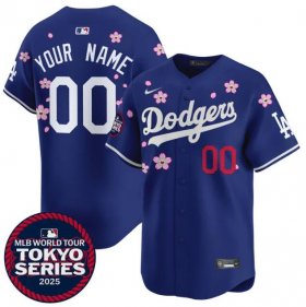 Men\'s Los Angeles Dodgers Active Player Custom Royal 2025 Tokyo Series Limited Stitched Baseball Jersey Cheap