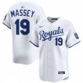 Cheap Men's Kansas City Royals #19 Michael Massey White 2024 Home Limited Stitched Baseball Jersey
