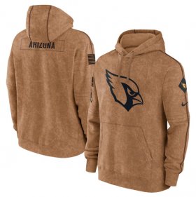 Wholesale Cheap Men\'s Arizona Cardinals 2023 Brown Salute to Service Pullover Hoodie