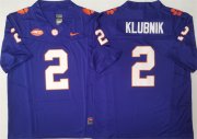 Men's Clemson Tigers #2 Cade Klubnik Purple F.U.S.E. Stitched Football Jersey Cheap Wholesale