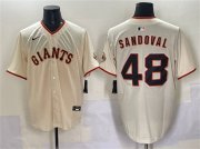 Cheap Men's San Francisco Giants #48 Pablo Sandoval Cream 2024 Home Limited Stitched Baseball Jersey