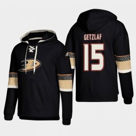 Wholesale Cheap Anaheim Ducks #15 Ryan Getzlaf Black adidas Lace-Up Pullover Hoodie