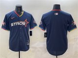 Cheap Men's Houston Astros Blank Navy 2025 City Connect With Texas Patch Limited Stitched Baseball Jersey