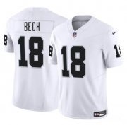 Cheap Men's Las Vegas Raiders #18 Jack Bech White 2025 Draft F.U.S.E. Vapor Untouchable Football Stitched Jersey