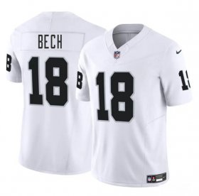 Cheap Men\'s Las Vegas Raiders #18 Jack Bech White 2025 Draft F.U.S.E. Vapor Untouchable Football Stitched Jersey