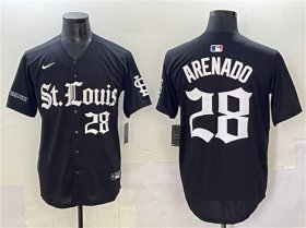 Cheap Men\'s St. Louis Cardinals #28 Nolan Arenado Black \'Gothic Legacy Edition\' Vapor Premier Limited Stitched Baseball Jersey