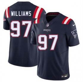 Men\'s New England Patriots #97 Milton Williams Navy 2025 F.U.S.E. Vapor Limited Football Stitched Jersey Cheap